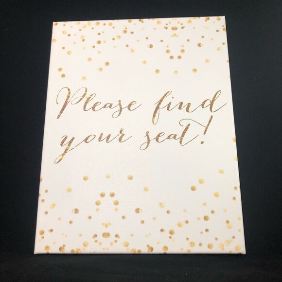 Two Canvas 11" x 14" Gold Wedding Decor Signs - Picture 6 of 8